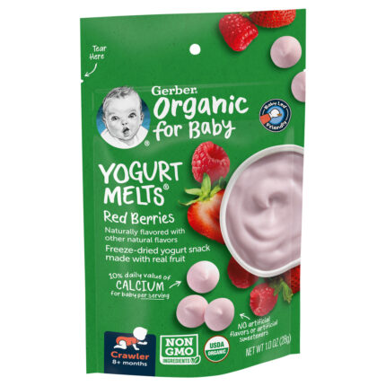 Gerber, Organic For Baby Yogurt Melts Red Berries Snacks Pouch, Case Of 7, 1 Oz