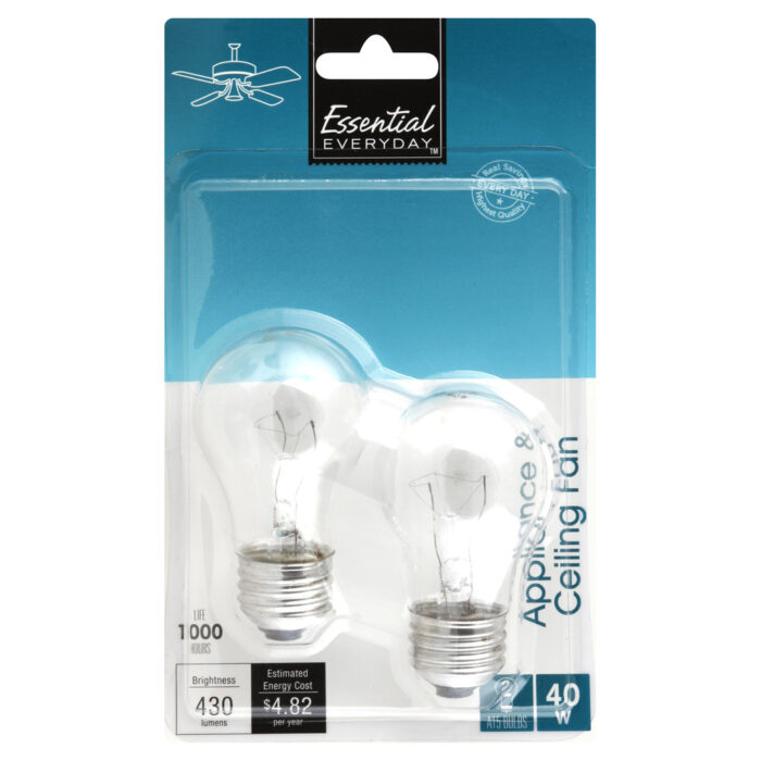 Essential Everyday, Light Bulbs Appliance & Ceiling Fan 4W, Case Of 6, 2 Ct - Image 1