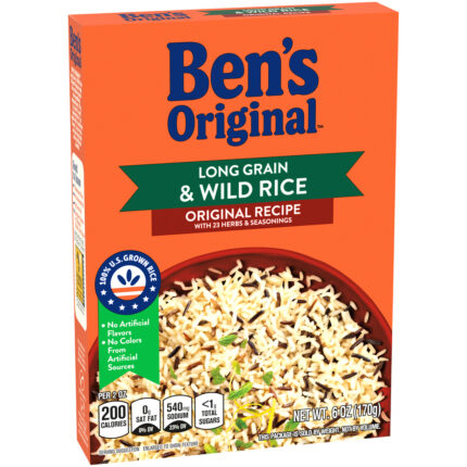 Ben'S Original, Flavored Long Grain Rice And Wild Rice Boxed Rice Box, Case Of 12, 6 Oz