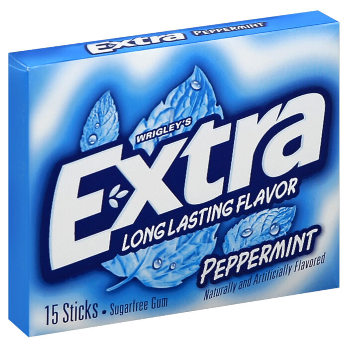Extra, Peppermint Sugar Free Chewing Gum, Case Of 10, 15 Ct - Image 1