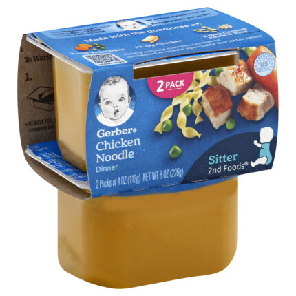 Gerber, 2Nd Foods Chicken Noodle Baby Food Tubs, Case Of 8, 8 Oz