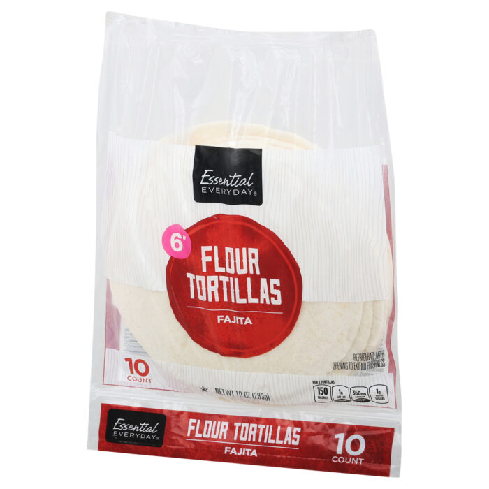 Essential Everyday, Tortillas Fajita Flour 6 Inch 10Ct, Case Of 12, 10 Oz - Image 1