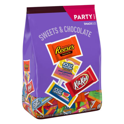 Reese'S, Party Pack Snack Size Sweets And Chocolates Candy Assortment Bag, Case Of 9, 34.2 Oz