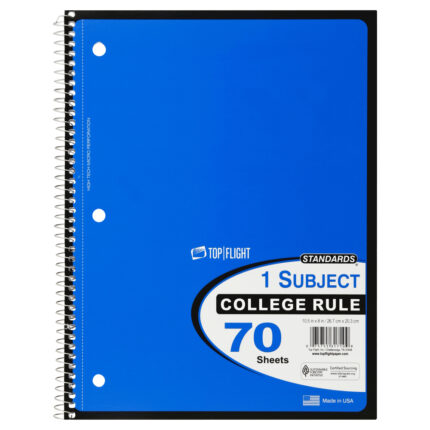 Top Flght, Notebook, Case Of 12, 70 Ct