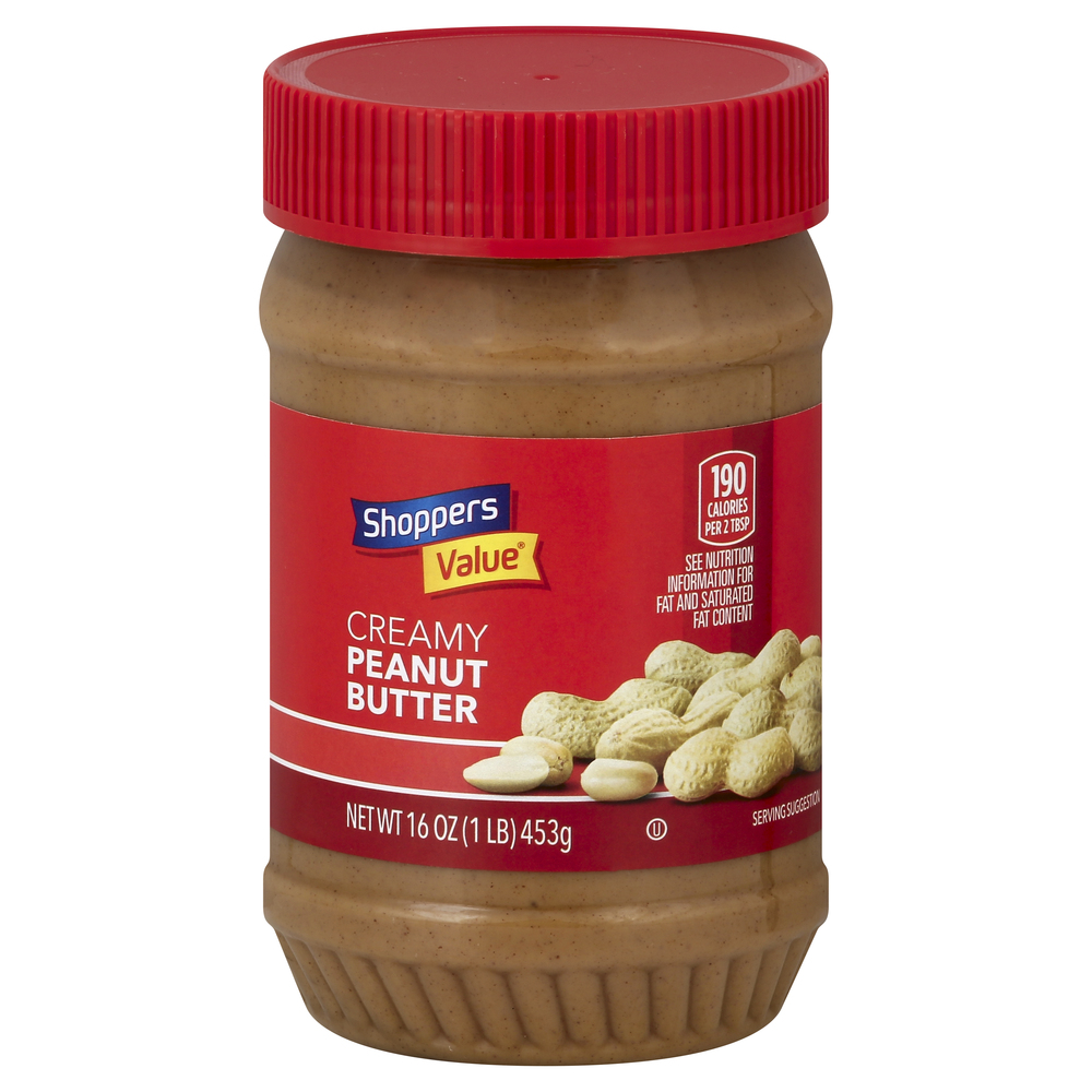 0dc844f500f74b3ab8428895372813723Fsize3D1000_Syndigo.jpg Shoppers Value, Creamy Peanut Butter, Case Of 12, 16 Oz - Image 1