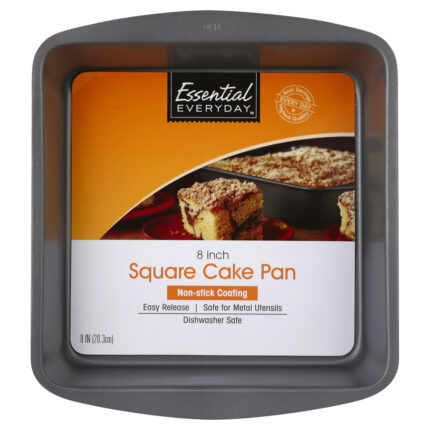 Essential Everyday, 8In Non-Stick Square Cake Pan, Case Of 6, 1 Ct