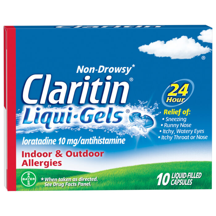Claritin, Liquigels Non-Drowsy Loratadine Liquid-Filled Capsules Box, Case Of 3, 10 Ct - Image 1