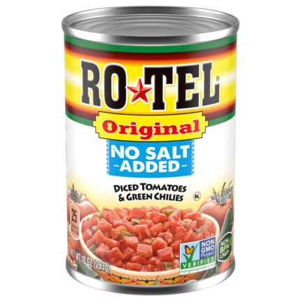 Rotel, No Salt Added Original Diced Tomatoes And Green Chilies, Case Of 12, 10 Oz