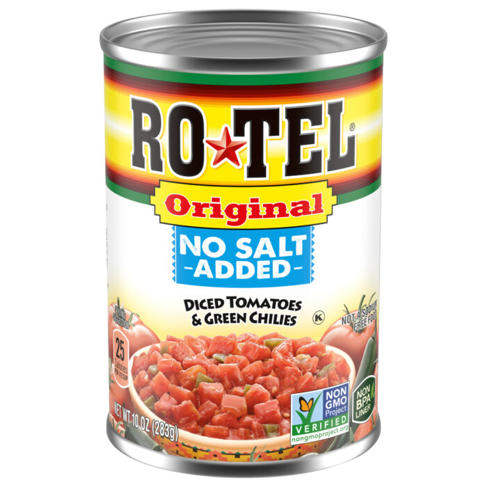 Rotel, No Salt Added Original Diced Tomatoes And Green Chilies, Case Of 12, 10 Oz - Image 1