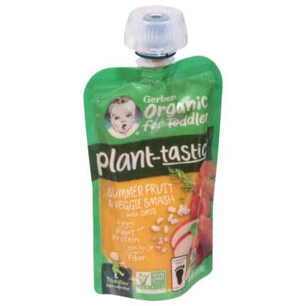 Gerber, Organic For Toddler Plant-Tastic Summer Fruit & Veggie Smash With Oats, Case Of 12, 3.5 Oz
