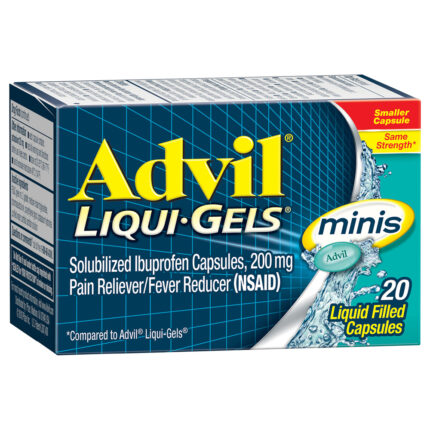 Advil, Ibuprofen Liqui Gels Minis Pain Reliever And Fever Reducer, Case Of 6, 20 Ct