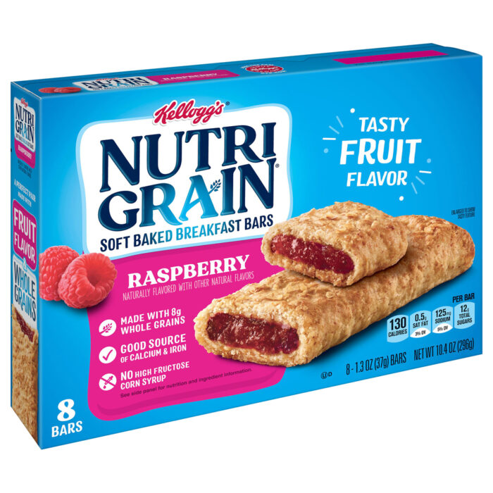Nutri Grain, Breakfast Bars Soft Baked Raspberry 8 Pack, Case Of 12, 10.4 Oz - Image 1