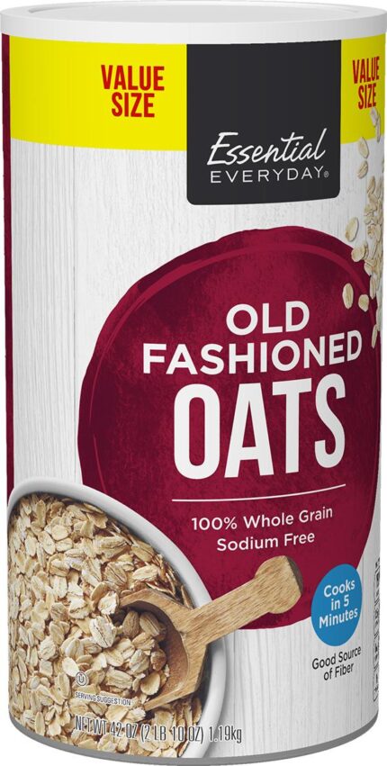 Essential Everyday, Oats Old Fashioned Value Size, Case Of 12, 42 Oz