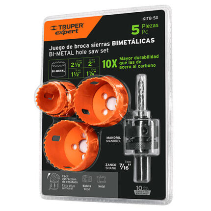 Bimetal Hole Saw Kit,5 Pcs,Truper Expert
