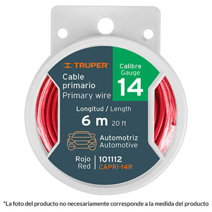 *** 12 Gauge Primary Wire, 12 Ft, Red                         Special Order Item (Extended Lead Time 35-50 Days)