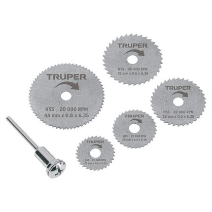 *** Juego De 5 Mini Discos Sierras Para Mototool, Truper                         Special Order Item (Extended Lead Time 35-50 Days)