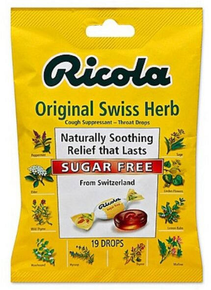 Ricola, Cough Drop Sugar Free Swiss Herb, Case Of 8, 19 Ct