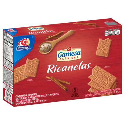 Gamesa, Classic Ricanelas Cookies Cinnamon Naturally And Artificially Flavored, Case Of 12, 16.5 Oz