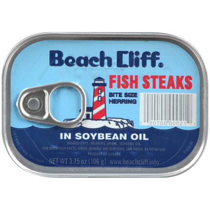 Beach Cliff, Fish Steaks In Soybean Oil Can, Case Of 12, 3.75 Oz