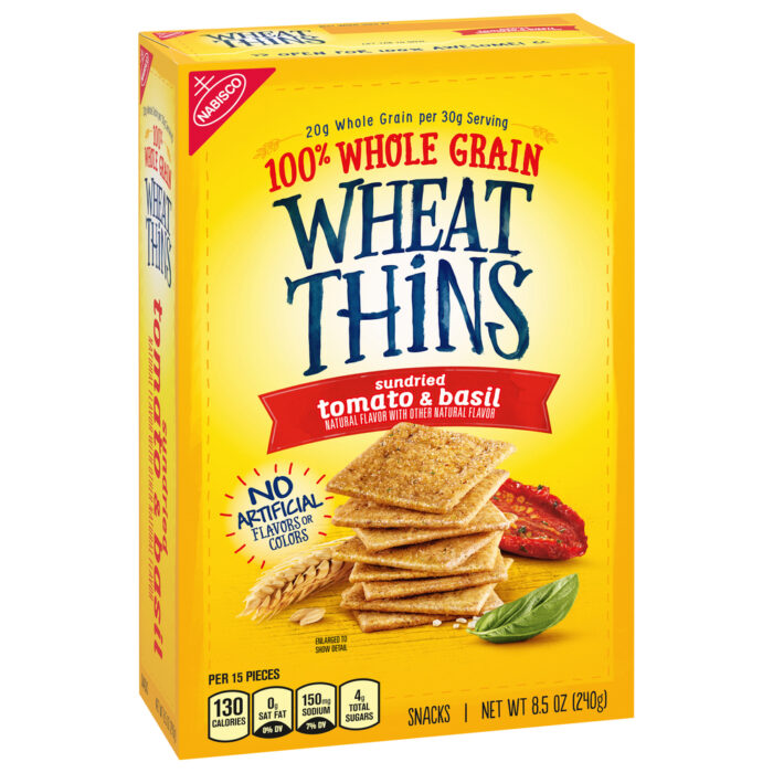 Wheat Thins, Sundried Tomato And Basil Whole Grain Crackers, Case Of 6, 8.5 Oz - Image 1