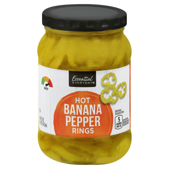 Essential Everyday, Hot Banana Pepper Rings, Case Of 12, 16 Fl Oz - Image 1