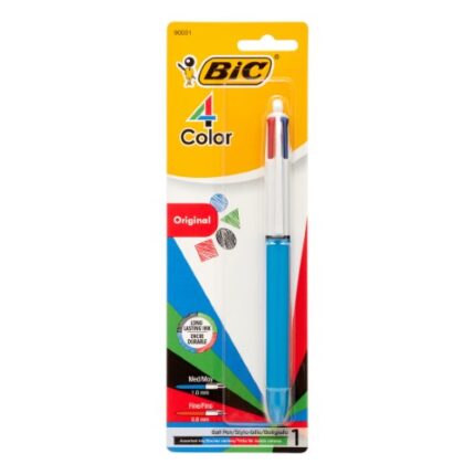 Bic, 4 Color Retractable Ballpoint Pen Assorted Colors, Case Of 6, 1 Ct