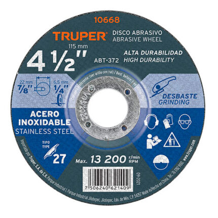 4-1/2", Stainlees Steel Grinding Wheel