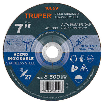 *** Stainless Steel Grinding Wheel                         Special Order Item (Extended Lead Time 35-50 Days)