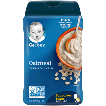 Gerber, Cereal For Baby Grain And Grow Baby Cereal Oatmeal Canister, Case Of 6, 8 Oz