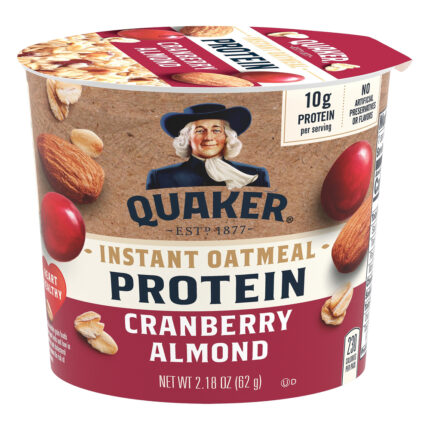 Quaker, Protein Cranberry Almond Instant Oatmeal, Case Of 12, 2.18 Oz
