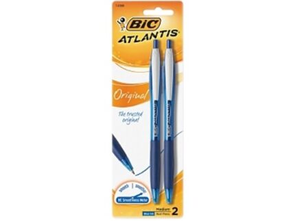 Bic, Atlantis Original Ballpoint Retractable Pen Medium Blue, Case Of 6, 2 Ct
