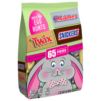 Mars, Snickers Twix And 3 Musketeers Minis Easter Candy Chocolates Spring Variety 65 Pieces Bag, Case Of 15, 18.37 Oz