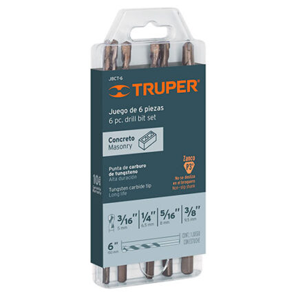 6-Pc Masonry Drill Bit Set