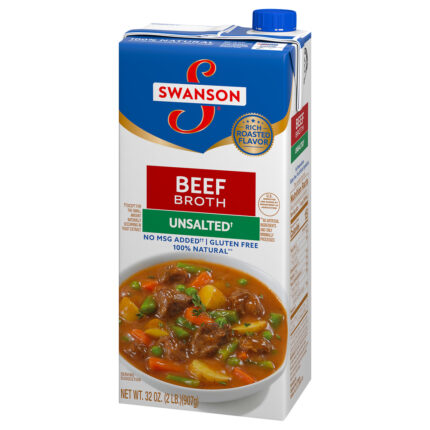 Swanson, Unsalted Beef Broth, Case Of 12, 32 Oz