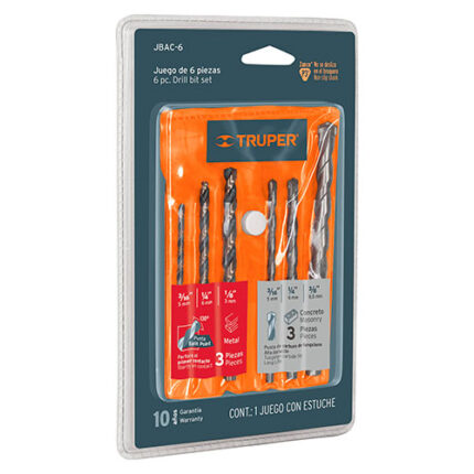 6-Pc Masonry And Hss Drill Bit Set