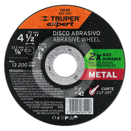 4-1/2" Metal Cutting Abrasive Disc