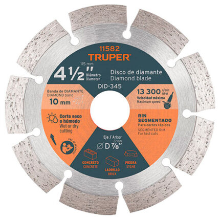 4-1/2", Segmented Rim Diamond Blade