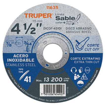 4-1/2", Type 1, Metal Cutting Disc