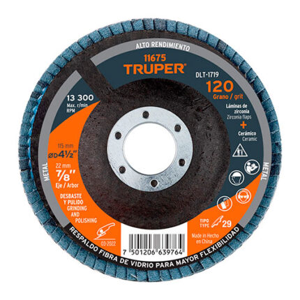 D-4-1/2 X 7/8" 120 Grit Flap Disc