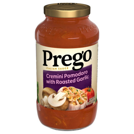Prego, Cremini Pomodoro With Roasted Garlic Italian Sauce, Case Of 6, 23.5 Fl Oz