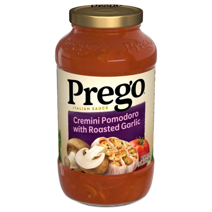 Prego, Cremini Pomodoro With Roasted Garlic Italian Sauce, Case Of 6, 23.5 Fl Oz - Image 1
