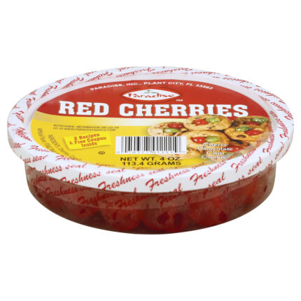 Paradise, Candied Red Cherries, Case Of 12, 4 Oz