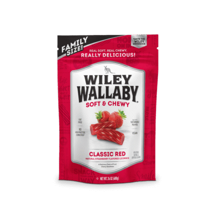 Wiley Wallaby, Classic Red Strawberry Licorice Chewy Candy, Case Of 10, 24 Oz