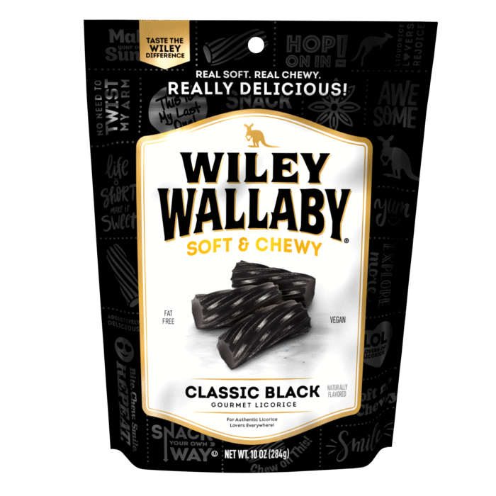 Wiley Wallaby, Australian Style Gourmet Black Licorice, Case Of 10, 10 Oz - Image 1