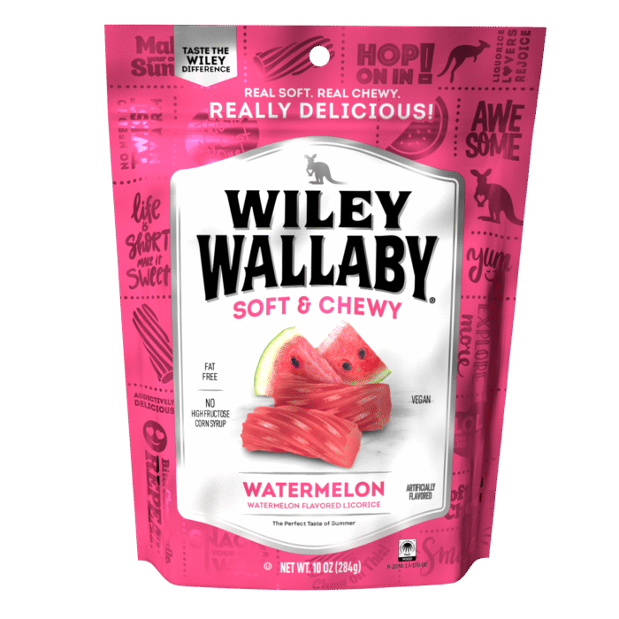 Wiley Wallaby, Gourmet Soft And Chewy Watermelon Licorice, Case Of 10, 10 Oz - Image 1