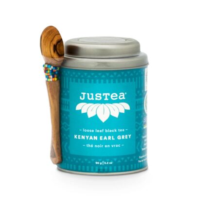 Justea Tea,Kenyan Earl Gry Tins 3.2 Oz