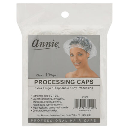 Annie, Extra Large Disposable Clear Processing Caps, Case Of 12, 10 Ct