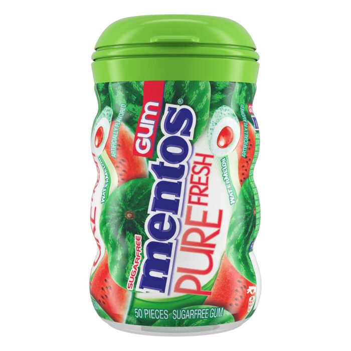 Mentos, Gum Pure Fresh Watermelon Sugar Free, Case Of 6, 3.53 Oz - Image 1
