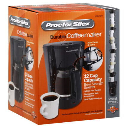 Proctor Silex, Durable Coffeemaker Black 12 Cup Capacity, Case Of 2, 1 Ct