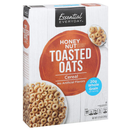 Essential Everyday, Cereal Honey Nut Toasted Oats Box, Case Of 10, 12.25 Oz